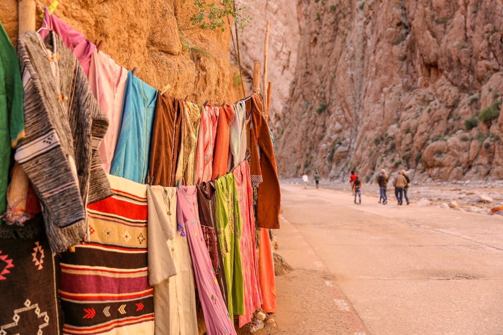 Morning light on the red cliffs of the Todra Gorge